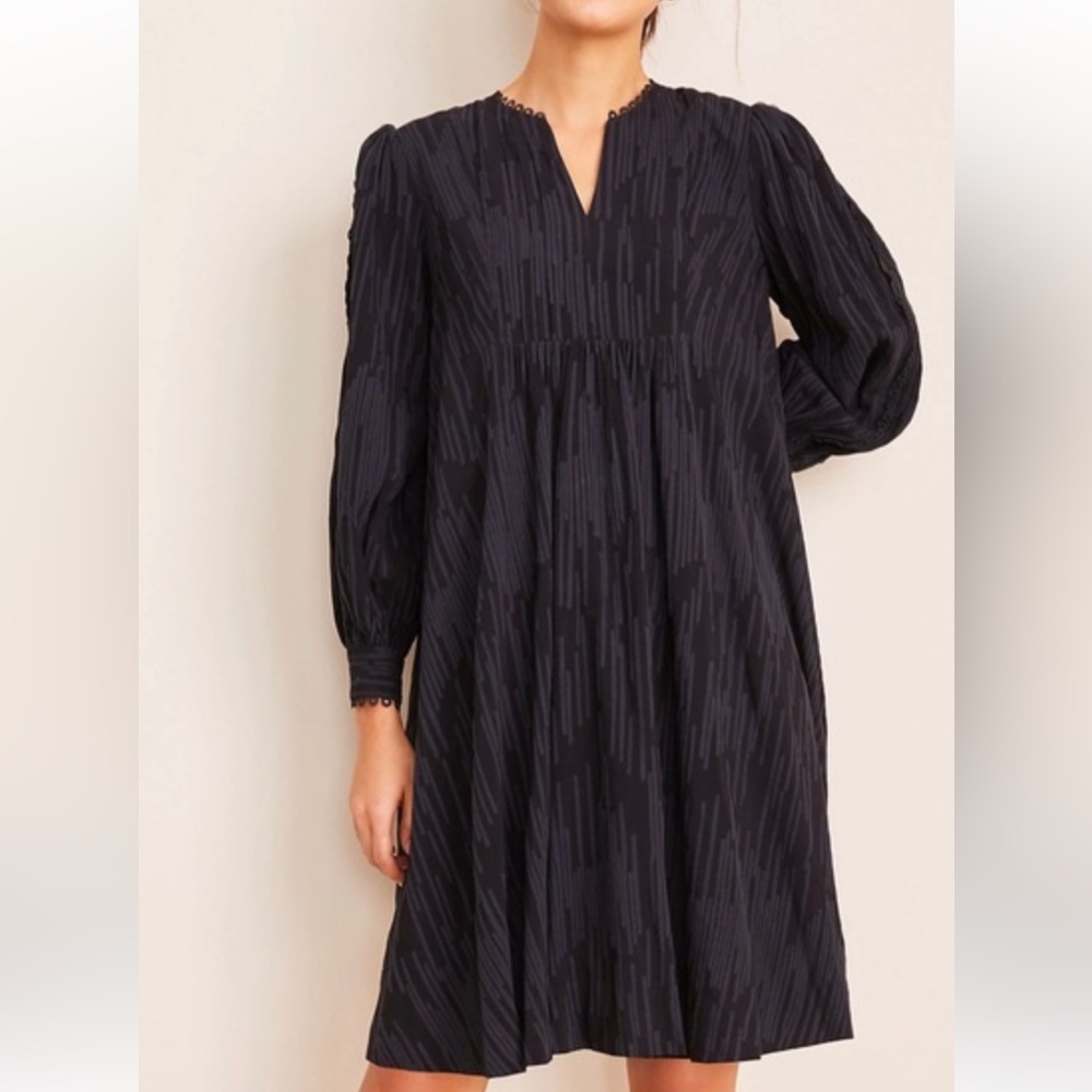 Ann Taylor Dobby Shirred Shift Dress